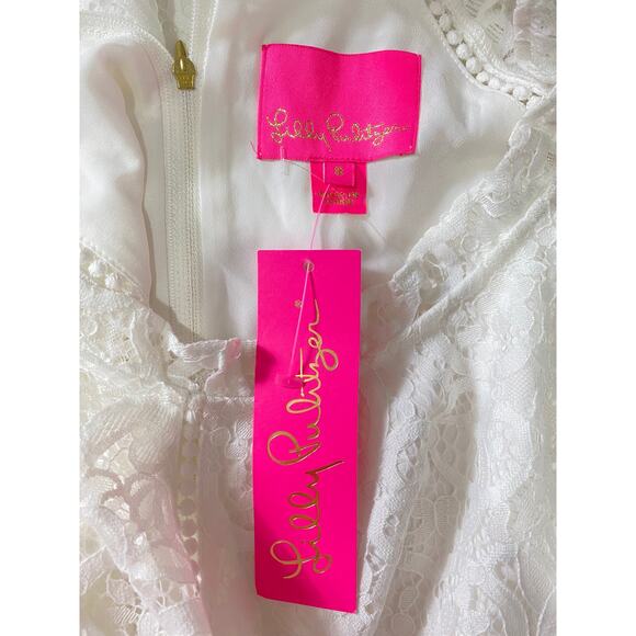 NWT LILLY PULITZER DRESS 8 WHITE BRIDE BRIDAL WEDDING LACE - Picture 4 of 15